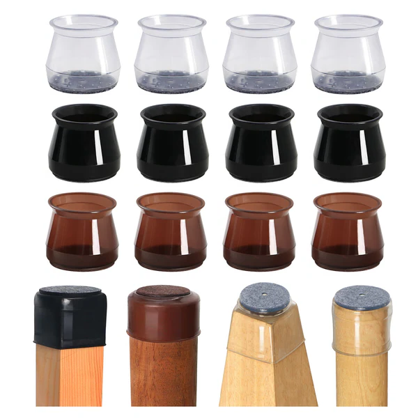 8-pack silicone chair leg floor protectors for scratch & noise reduction on hardwood floors.