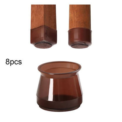 8-pack clear silicone chair leg covers, essential furniture accessories for floor scratch protection.