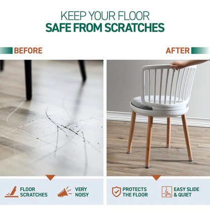 Clear silicone chair leg floor protectors, 8-pack, ensure hardwood floor scratch protection & quiet glides.