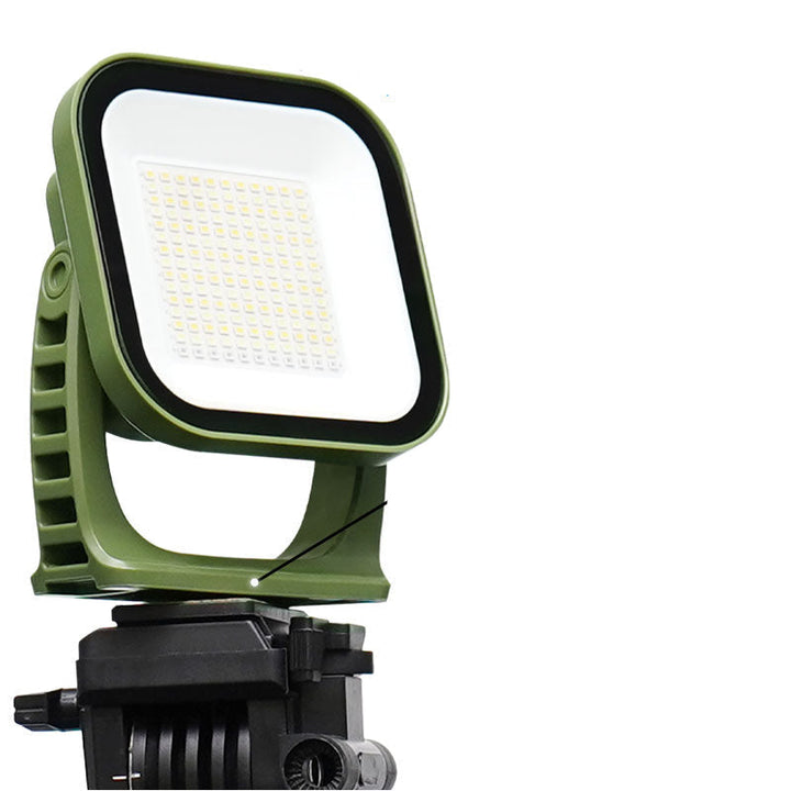 80W LED solar camping lamp with magnet, zoom & rechargeable battery for outdoor adventures.