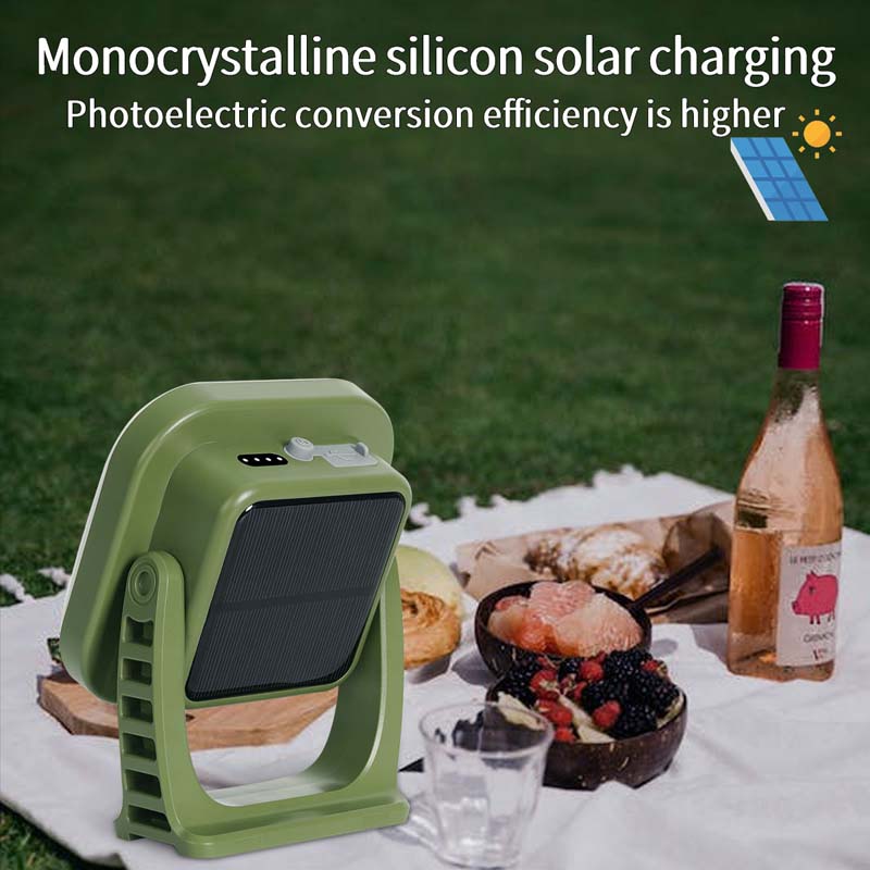 80W LED solar utility lamp, rechargeable, with magnet & adjustable zoom for outdoor tasks.
