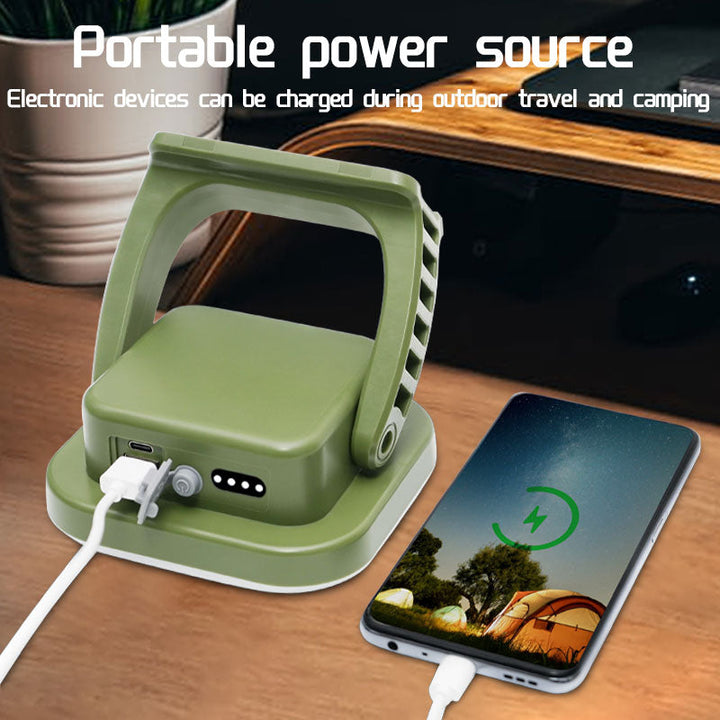 Magnetic 80W LED solar camping lamp, zoomable, perfect for outdoor & emergency lighting.