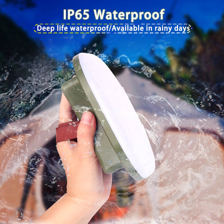 Versatile 80W LED solar power lamp, ideal for camping, with magnet & zoom light.