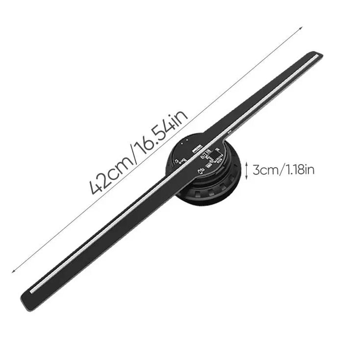 Sleek 3D hologram LED fan projector, ideal for dynamic advertising and captivating event displays.