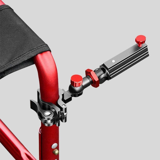 Adjustable aluminum alloy fishing rod holder, universal chair mount for outdoor fishing gear.