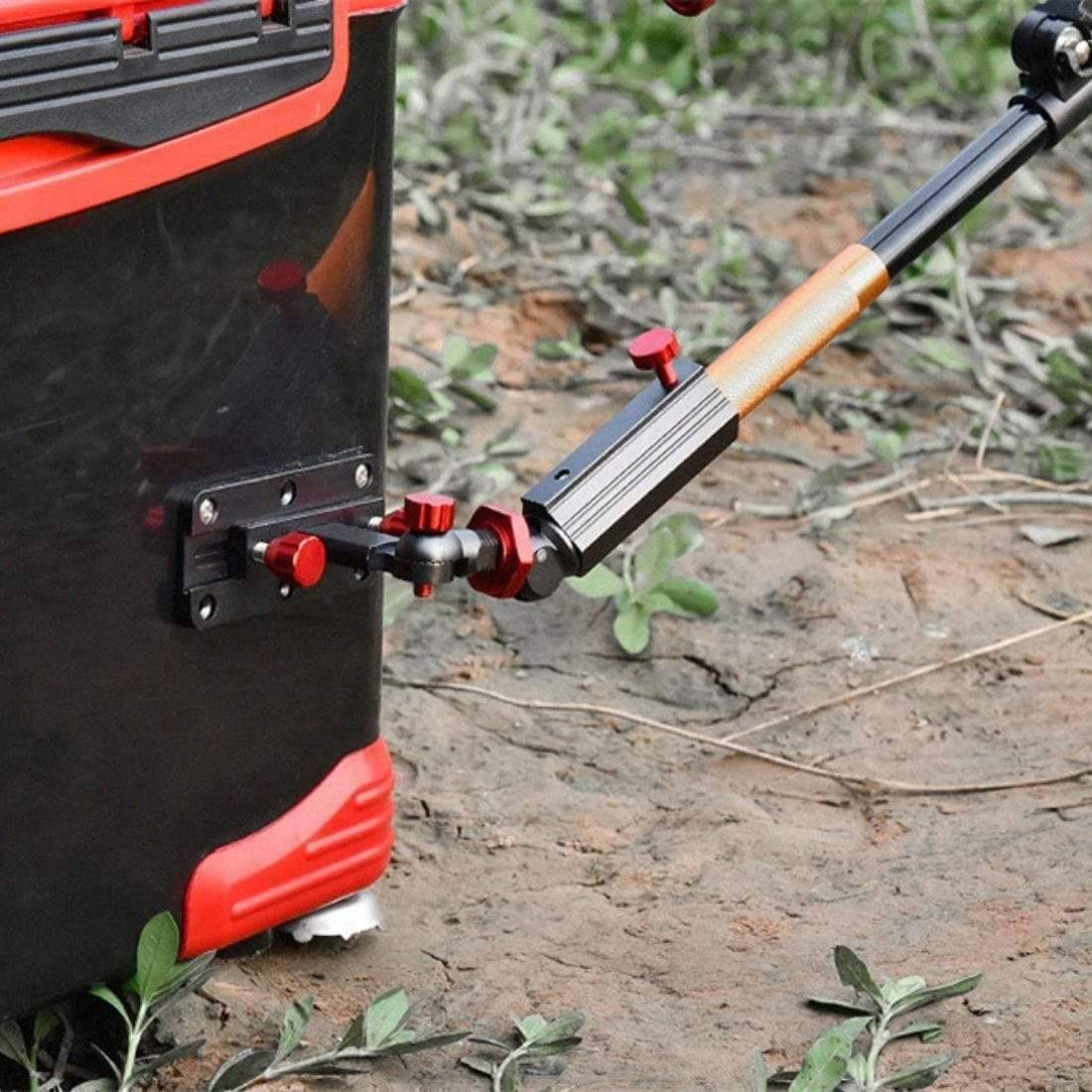 Portable fishing rod holder for chair, durable aluminum alloy construction for fishing tackle.