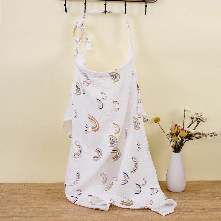 Lightweight cotton nursing cover, adjustable for discreet, comfortable breastfeeding privacy on the go.