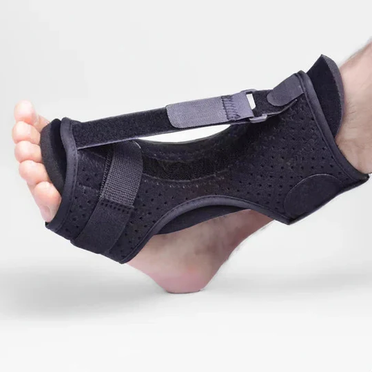 Adjustable dorsal night splint for plantar fasciitis & Achilles tendonitis relief. Unisex foot pain support.