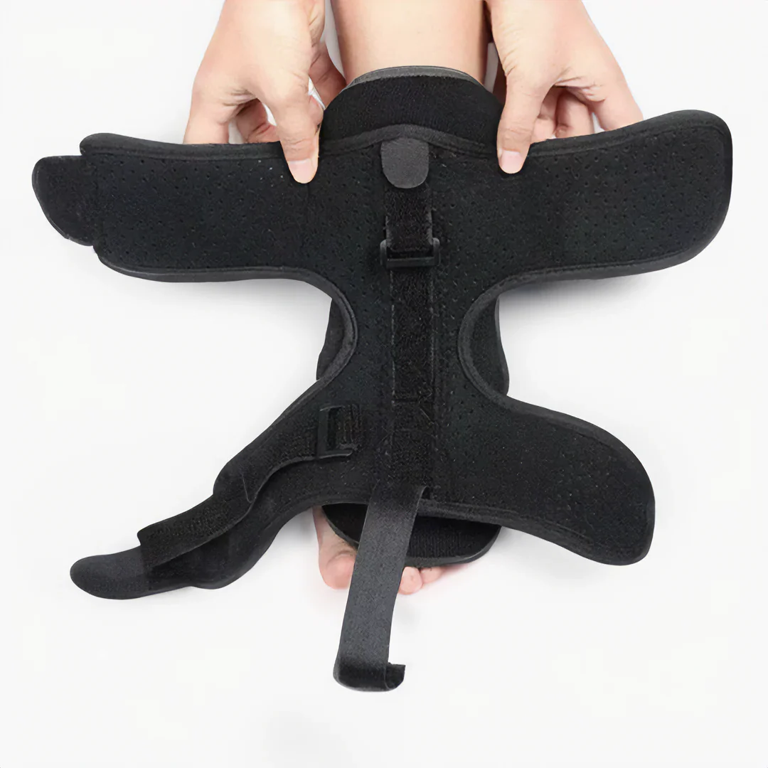 Unisex adjustable neoprene dorsal night splint providing foot & ankle support for pain relief.