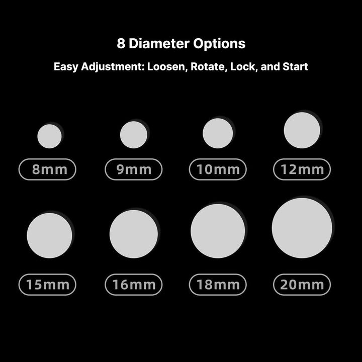 DIY carpentry tool: Adjustable electric drill attachment for precise round wood shaping.