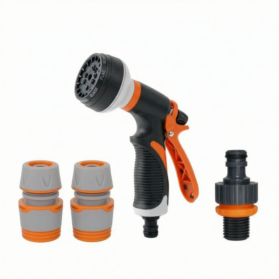 High-pressure adjustable hose sprayer for effective car wash, patio cleaning, and tough outdoor cleaning tasks.