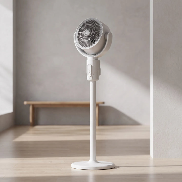 Adjustable height pedestal fan provides efficient cooling for home & office environments.