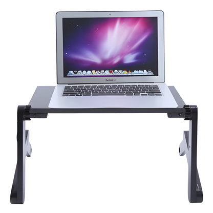 Ergonomic standing desk converter; an adjustable laptop accessory for a healthy, flexible home office workspace.