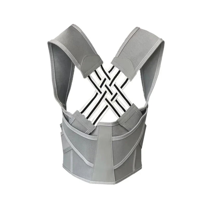 Adjustable posture corrector for women, providing breathable back support & spine alignment.