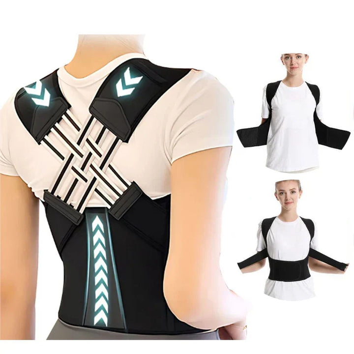 Posture corrector for kids, adjustable back support promoting healthy spine & comfort.