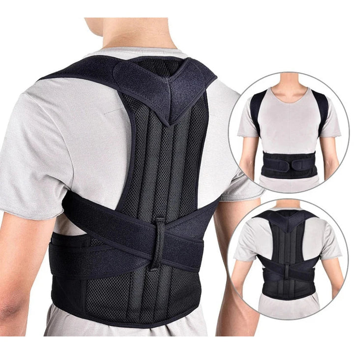 Adjustable posture corrector for women & children, breathable design for ergonomic back support.