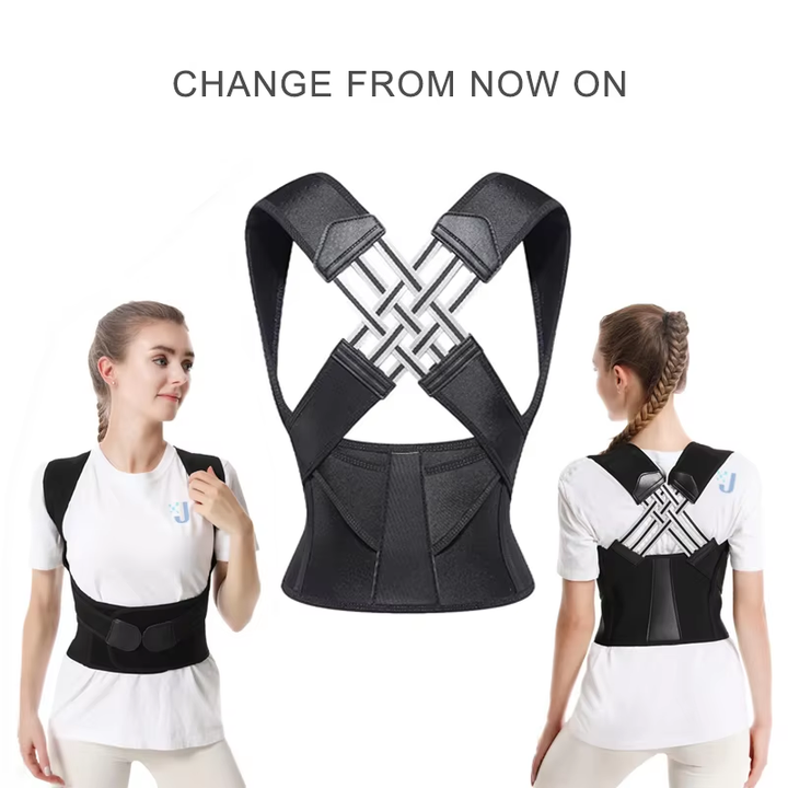Ergonomic posture corrector for children, offering comfortable & adjustable back support.