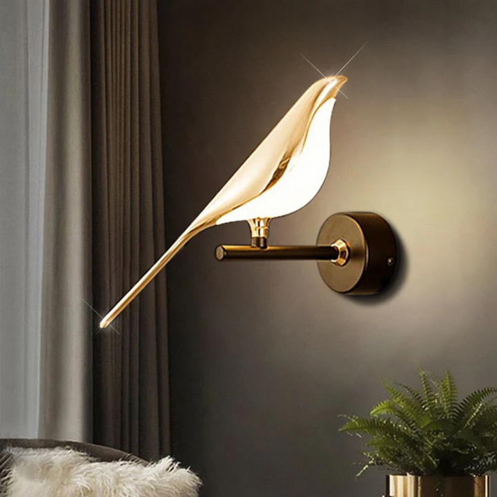 Adjustable LED wall light for living rooms; contemporary, smart lighting for modern interior design.