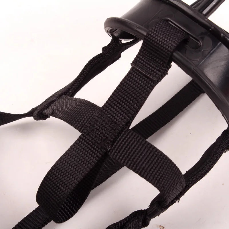 Adjustable silicone dog muzzle for comfort & safety, prevents biting and barking. Ideal for training.