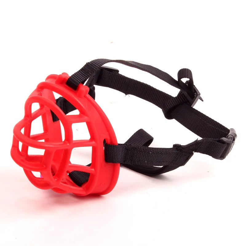 Soft silicone dog muzzle for safe training, preventing biting & barking. Adjustable for all breeds.