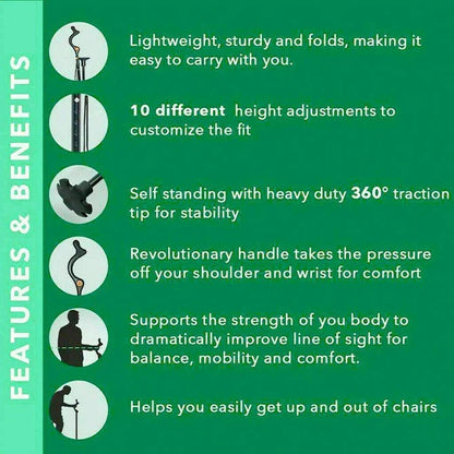 Sturdy, adjustable walking stick for seniors, offering enhanced balance, support, and elderly care.