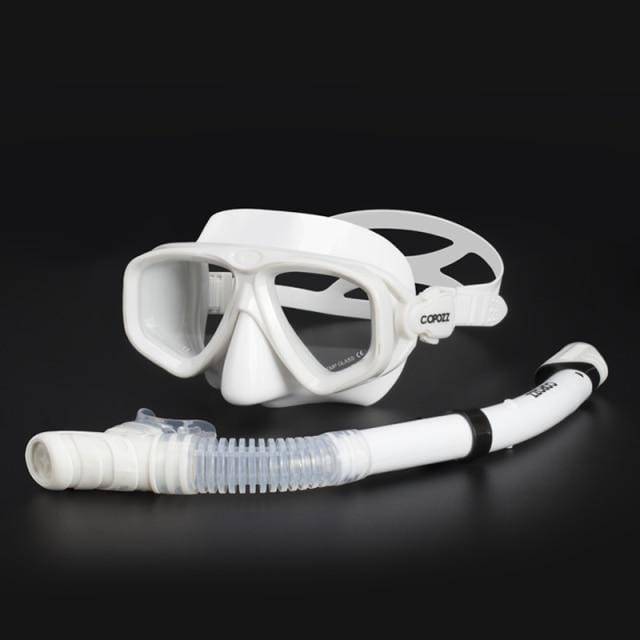 Snorkle mask & dry snorkel set offering panoramic view for adult underwater adventures