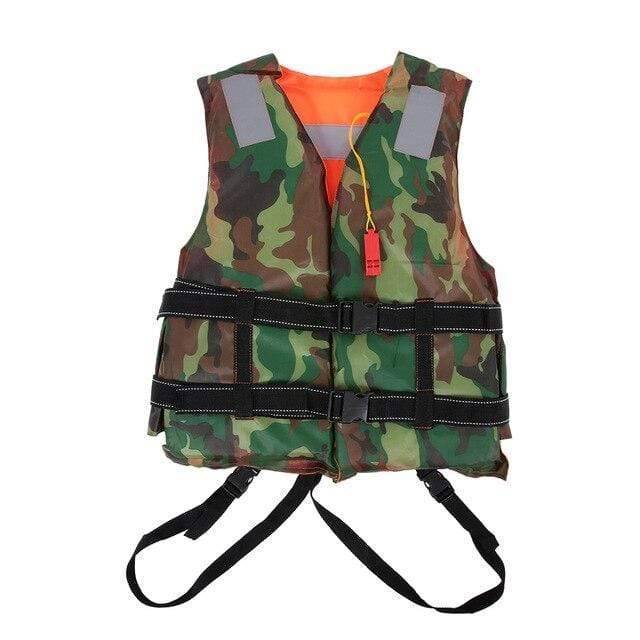 High-visibility adult fishing vest, crucial for boating safety during outdoor fishing trips
