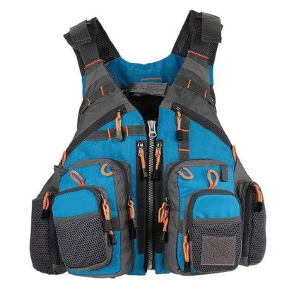 Adult fishing vest in khaki with reflective strips for enhanced outdoor safety