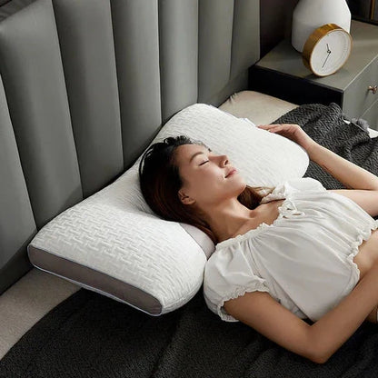 Ergonomic hybrid pillow designed for adults, providing pain relief & deep sleep comfort for neck & shoulder.