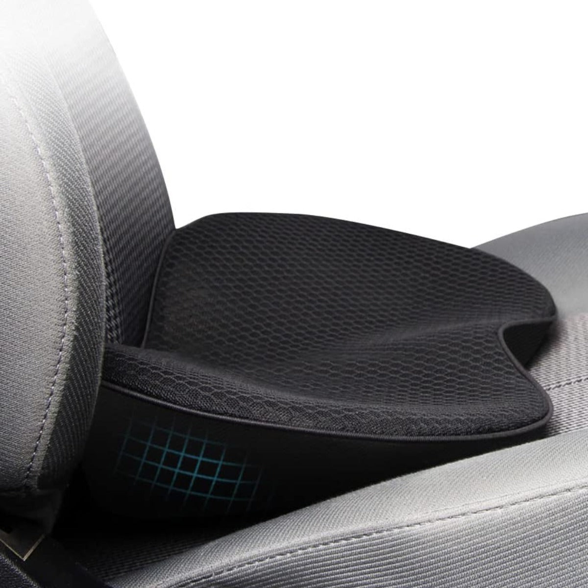 Adult's memory foam car booster seat cushion for enhanced driving comfort & posture support.