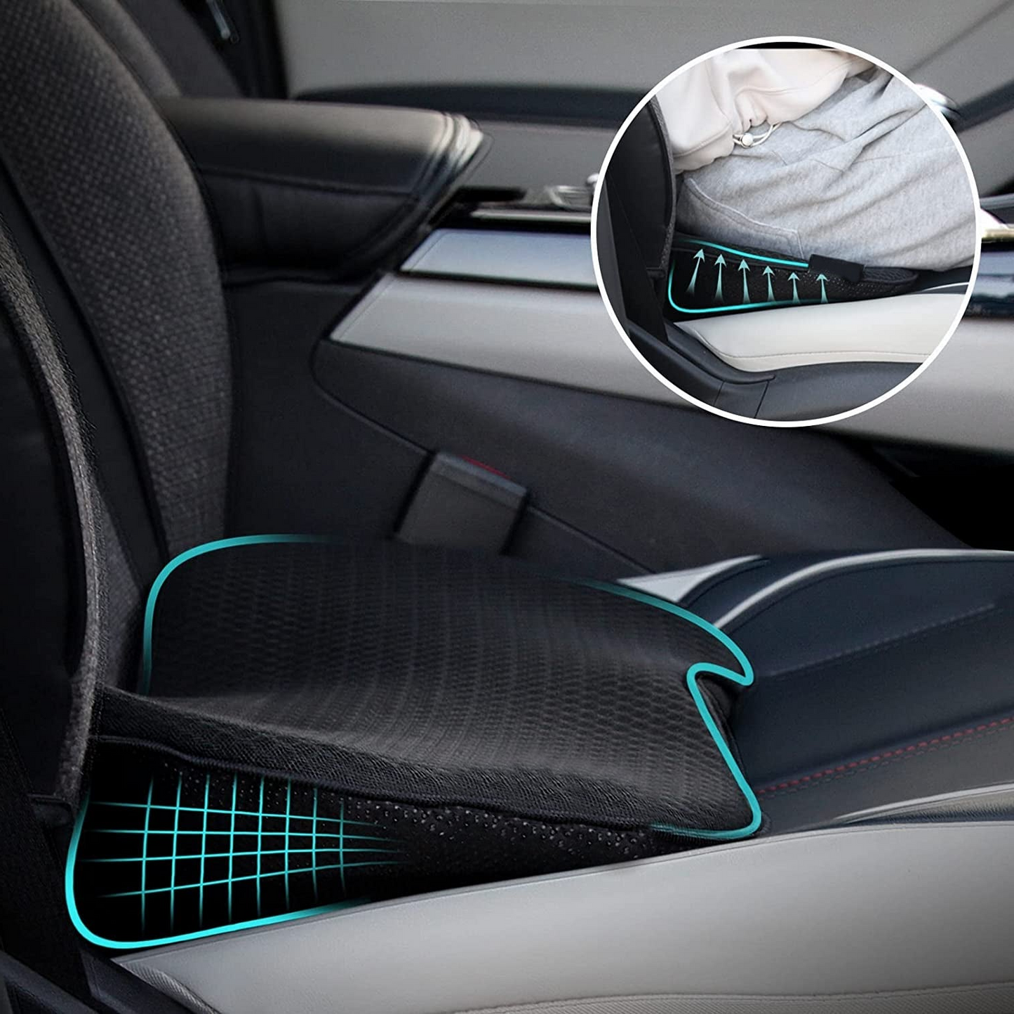 Isolated adult car booster seat cushion, a premium auto interior accessory for comfort.