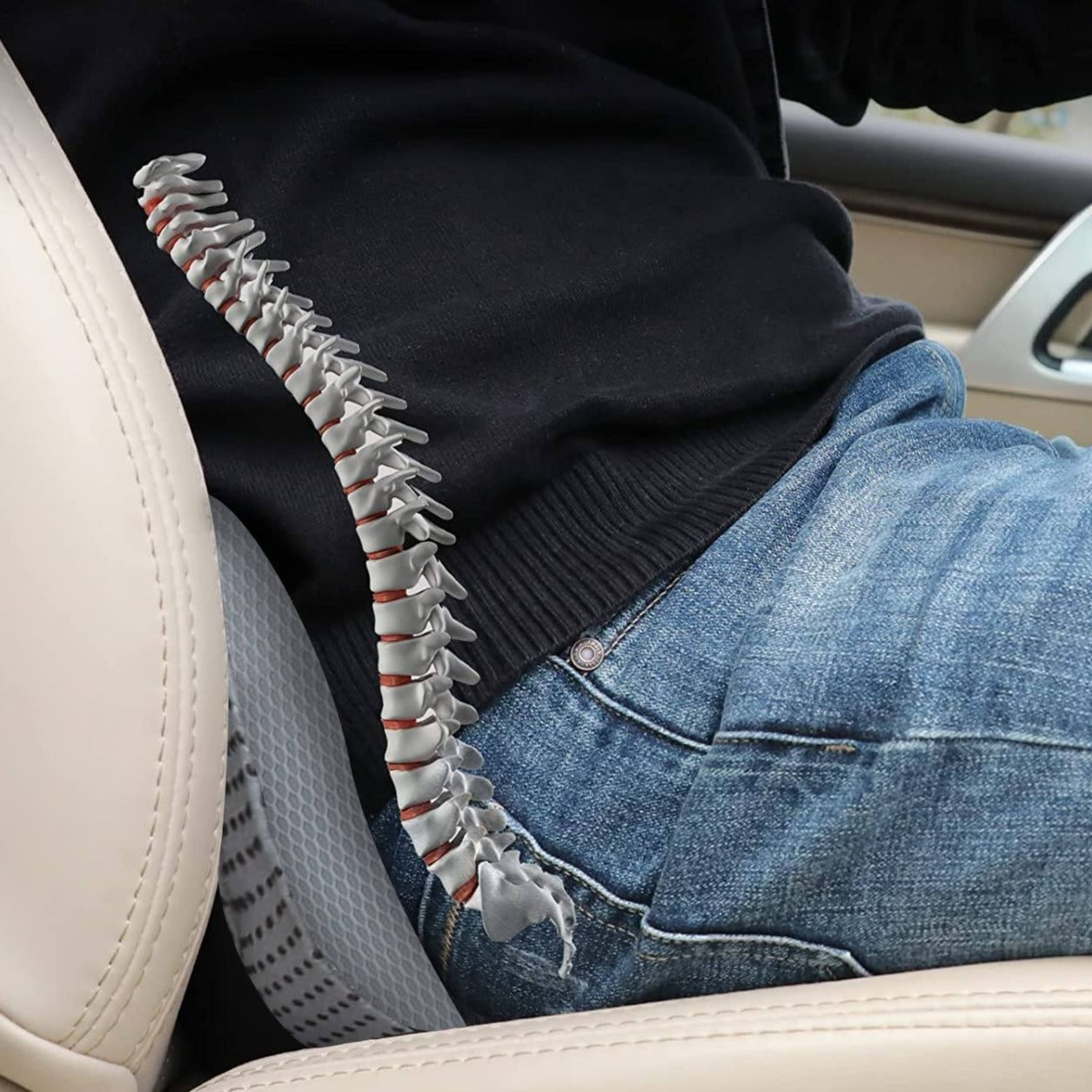 Car booster seat cushion for adults, improving driving visibility & reducing fatigue.