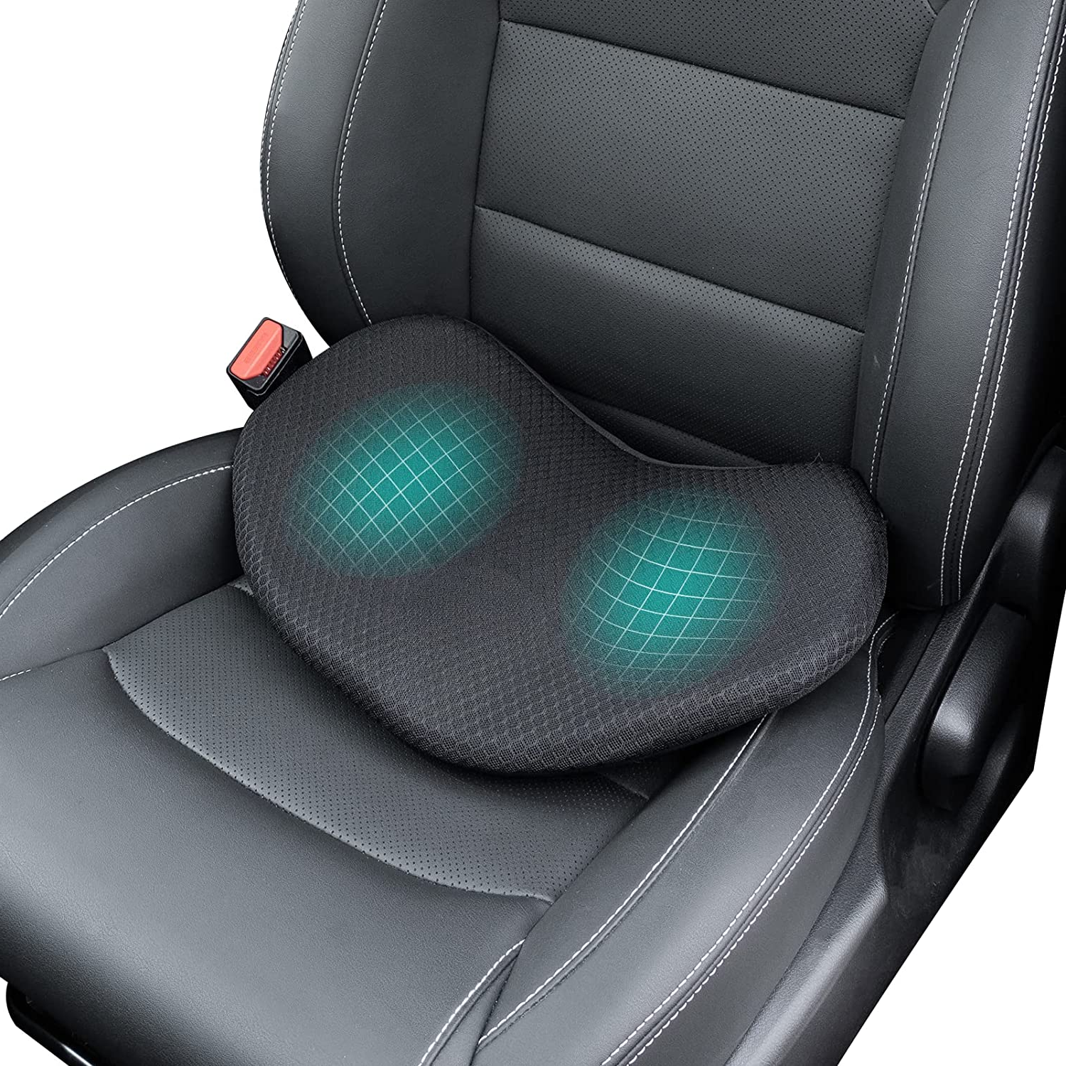 Close-up of soft memory foam adult car seat cushion, promoting comfortable driving.