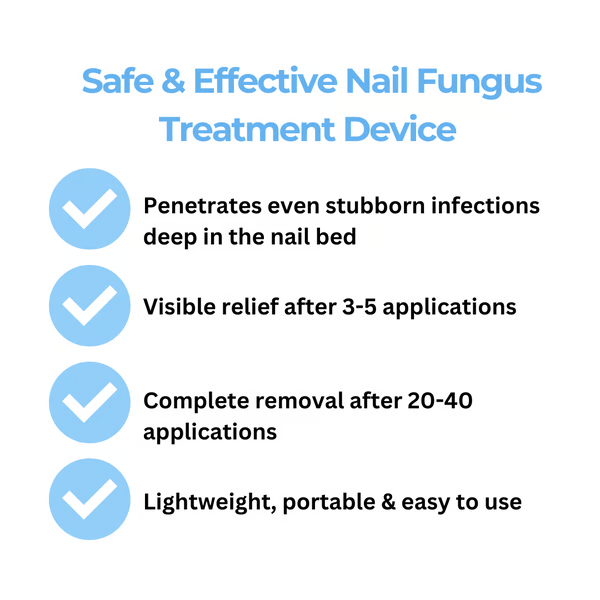 At-home laser treatment device to eliminate nail fungus. For healthier, clear, and stronger nails.