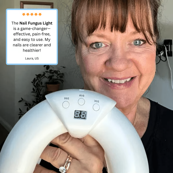Portable laser device for personal nail fungus treatment. Restores healthy, clear nails with consistent use.