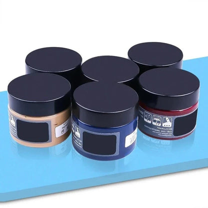 DIY tear repair on a leather couch with the universal repair gel, a complete home improvement solution.