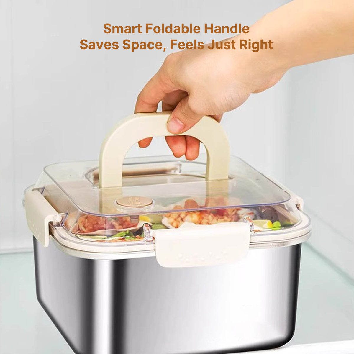 Versatile stainless steel meal prep container, a must-have for camping gear and kitchen storage.