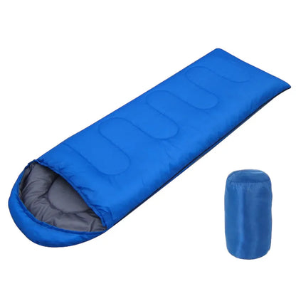 Convertible sleeping bag laid flat; showing full length & integrated hood for campers