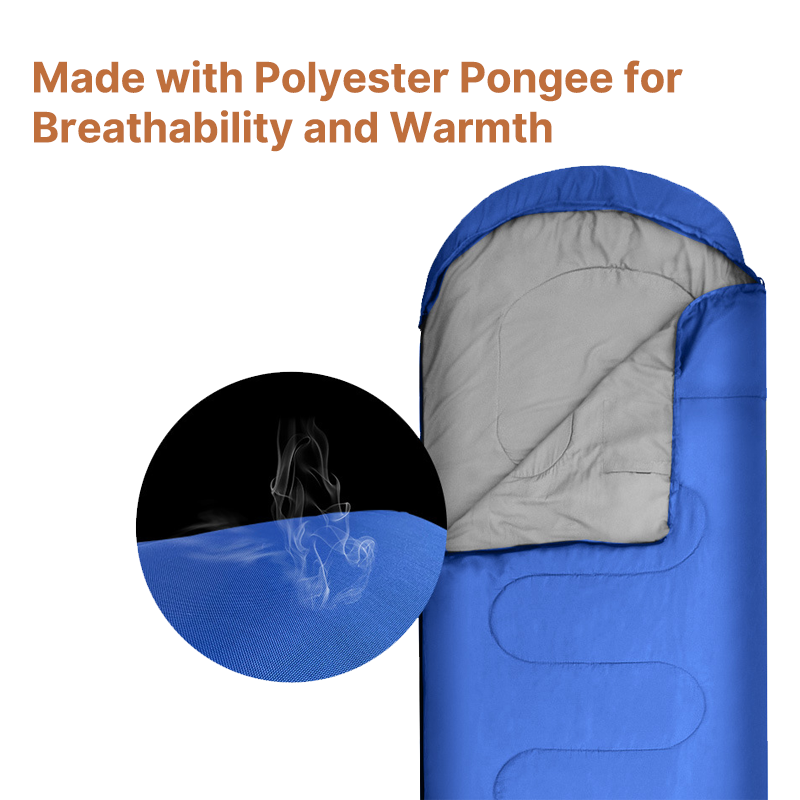Warm convertible sleeping bag with hood, designed for comfortable 4 season camping