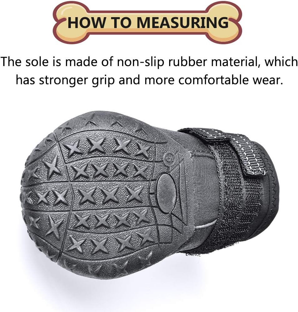 Dog safety gear: Reflective, anti-slip All-Weather Dog Boots for maximum paw protection & visibility.