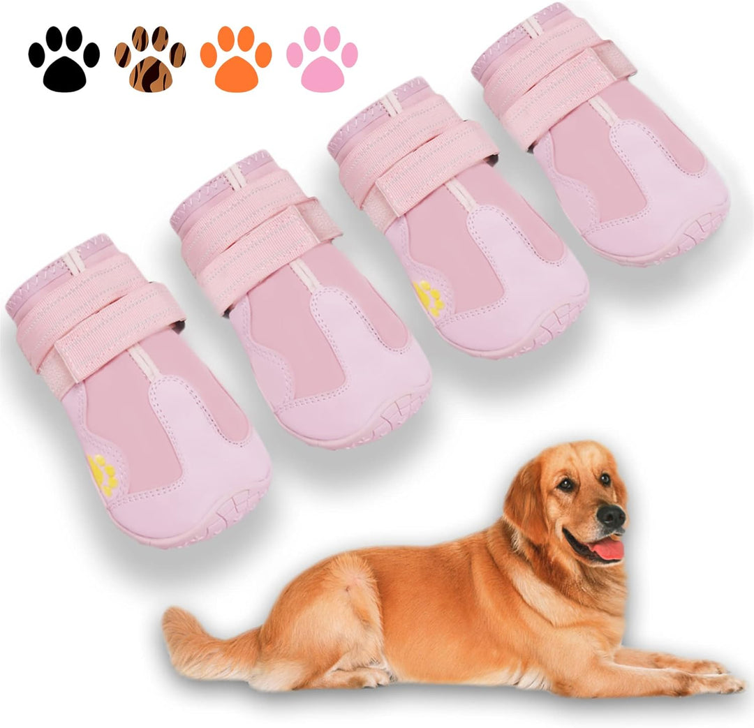 Reflective All-Weather Dog Boots for safety & paw protection. Waterproof & anti-slip for ultimate comfort.