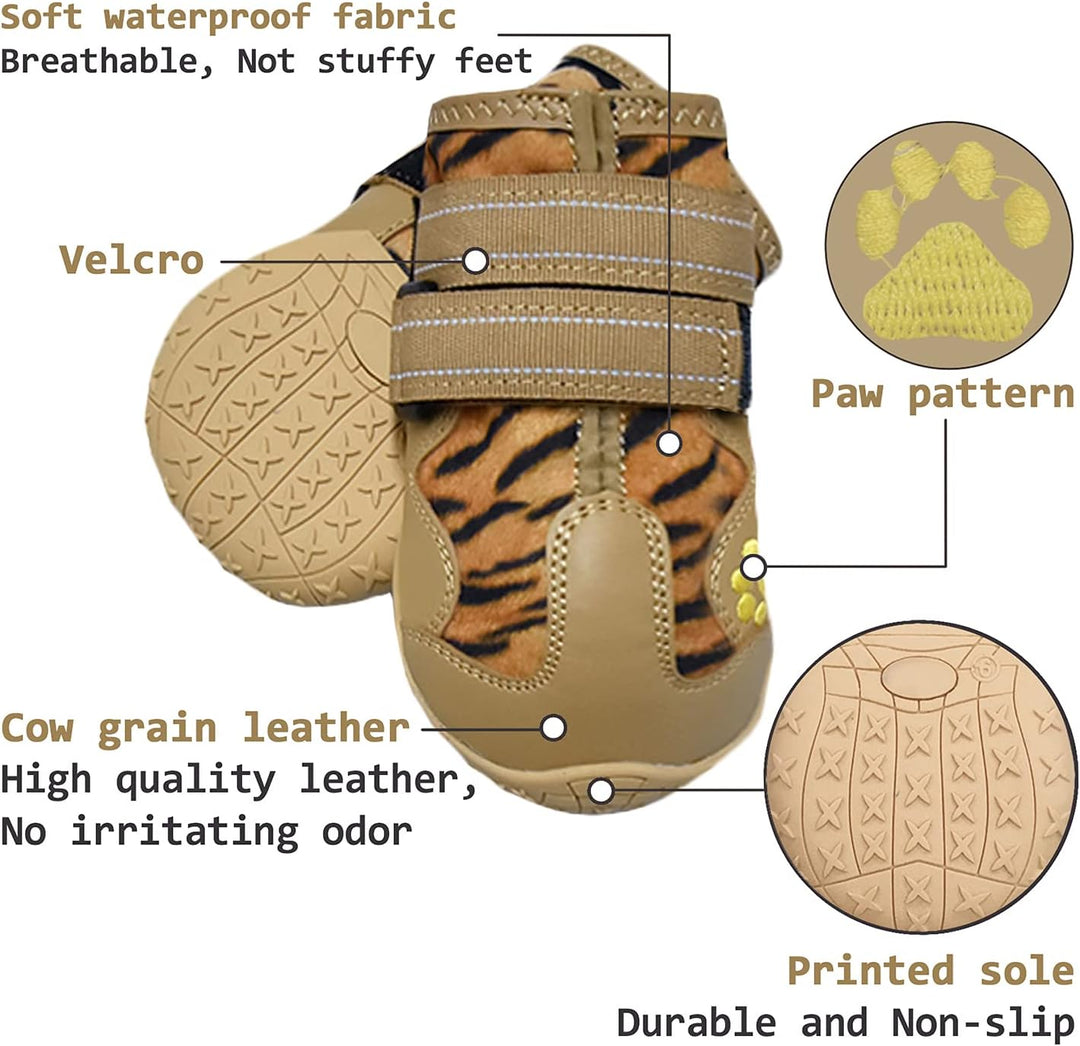 Protect dog paws from hot pavement & sharp objects with durable all-weather dog boots. Comfortable fit.