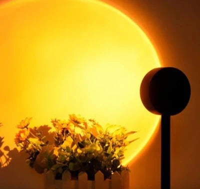 Versatile ambient LED lamp, projecting a warm sunset glow, ideal for room decor, parties, and night light.