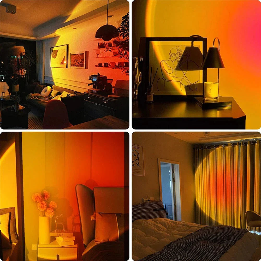 Immersive LED sunset projector, transforming any space with beautiful ambient light, perfect for mood and photos.