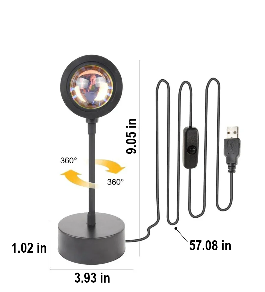Unique night light and photography prop: an LED sunset projection lamp for ambient room decor and cozy vibes.