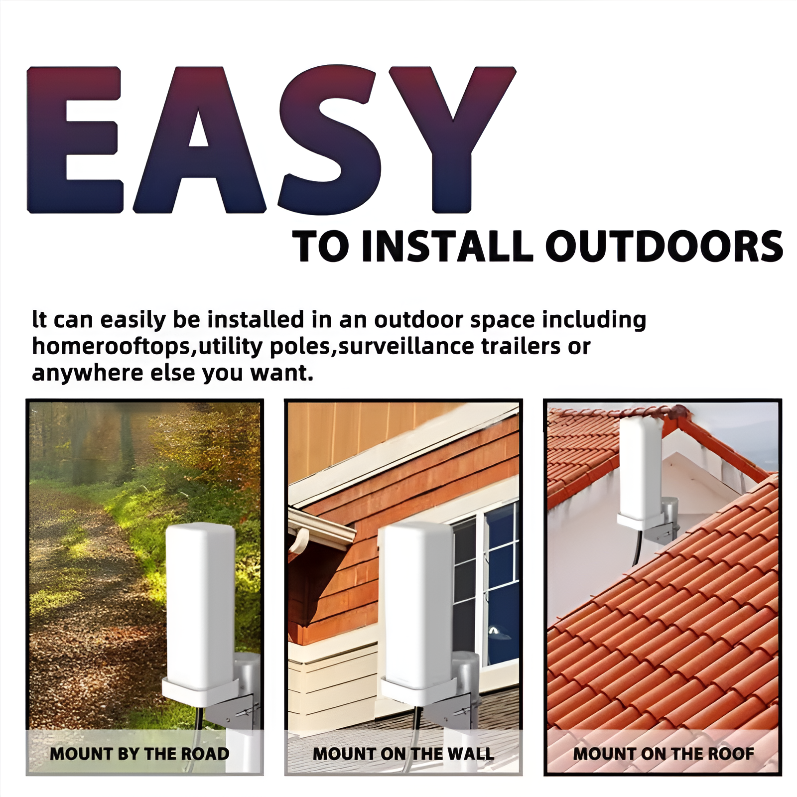 Weatherproof 360° outdoor HDTV antenna. Amplified for 460-mile reception, providing crystal clear digital TV.
