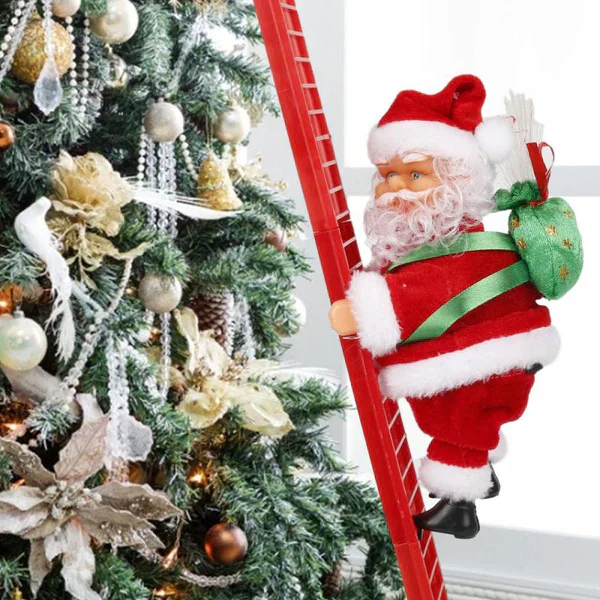 Joyful Animated Climbing Santa decoration with festive music, bright LEDs, and dynamic movement for Christmas cheer.