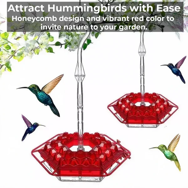 Outdoor ant-proof hummingbird feeder with 30 bee-resistant ports. Attract wildlife, durable design for nectar.