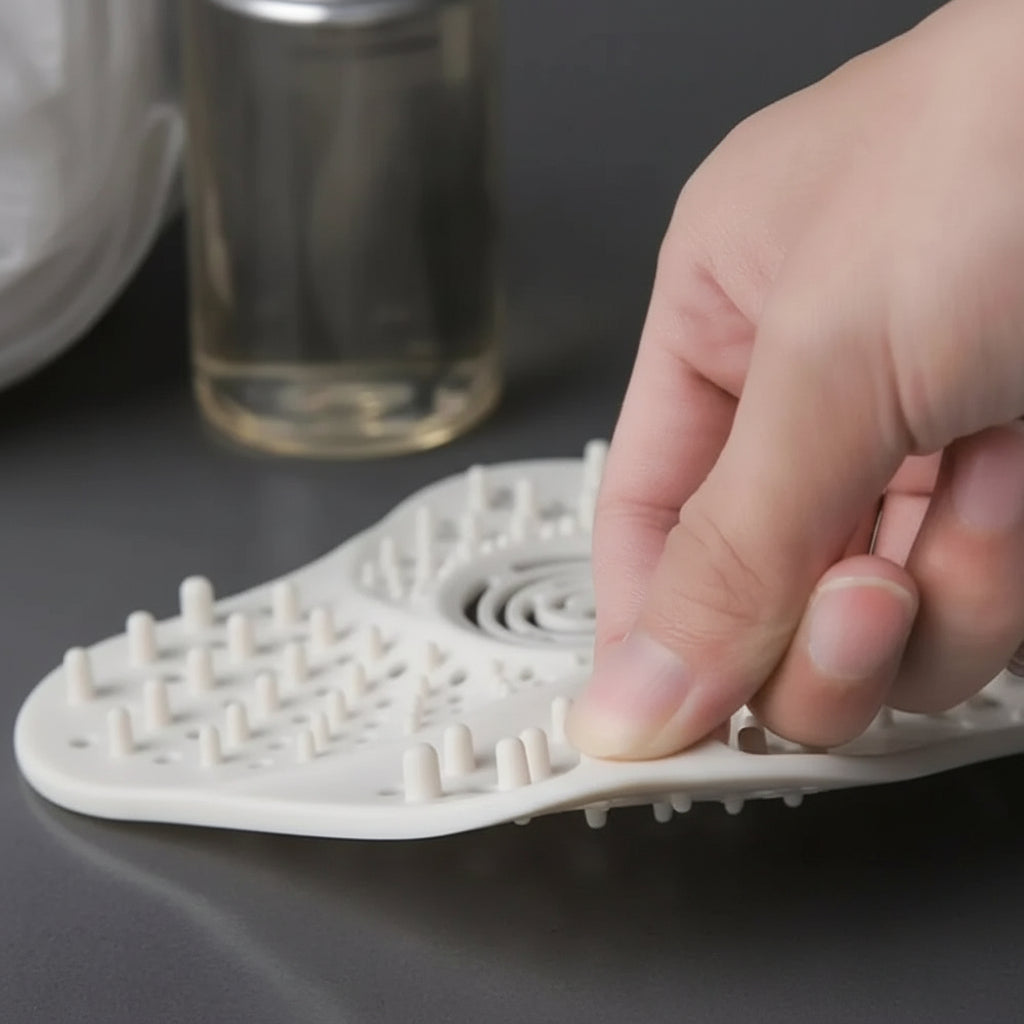Stop drain clogs with this reusable spiral hair catcher. Ideal for shower drains & kitchen sinks. Home protection.