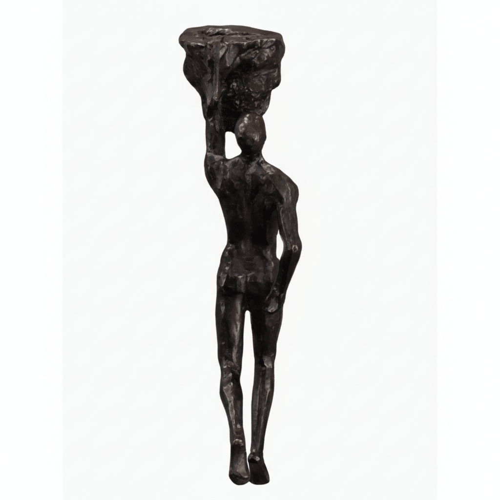 Gallery-ready artistic climbing figure wall sculpture, a unique and modern accent.